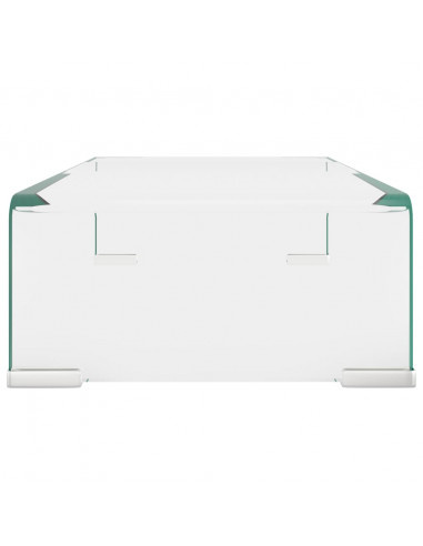 Mobile/Rialzo porta TV in Vetro Bianco 40x25x11 cm