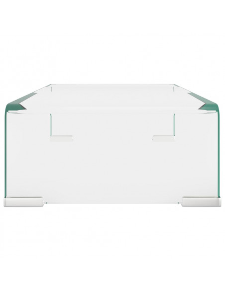Mobile/Rialzo porta TV in Vetro Bianco 40x25x11 cm