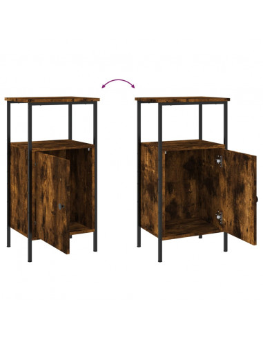 Comodini 2pz Rovere Fumo 41x31x80 cm in Legno Multistrato