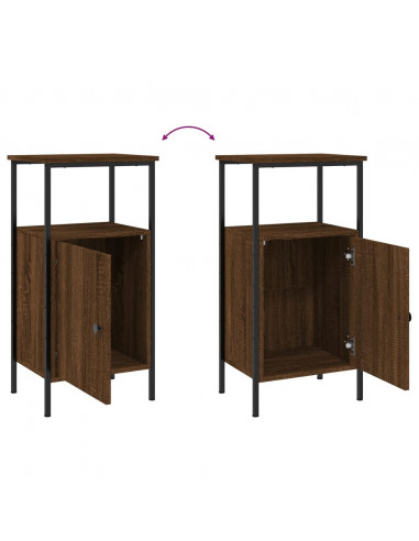 Comodini 2 pz Rovere Marrone 41x31x80 cm in Legno Multistrato