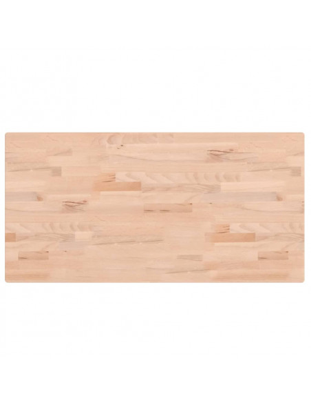Piano Tavolo 100x50x2,5cm Rettangolare Legno Massello di Faggio
