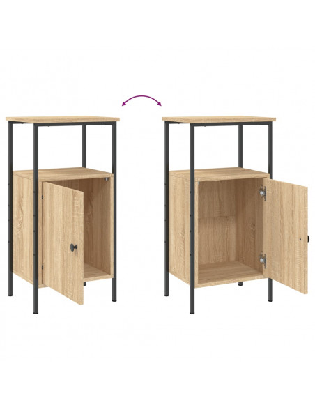 Comodini 2pz Rovere Sonoma 41x31x80 cm in Legno Multistrato
