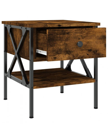 Comodini 2 pz Rovere Fumo 40x42x45 cm in Legno Multistrato