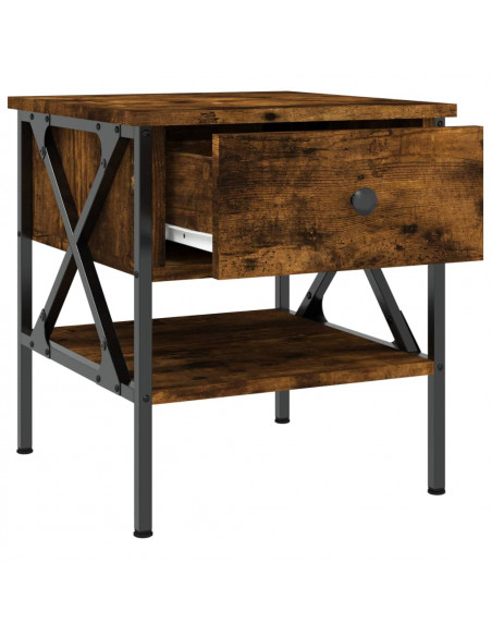 Comodini 2 pz Rovere Fumo 40x42x45 cm in Legno Multistrato
