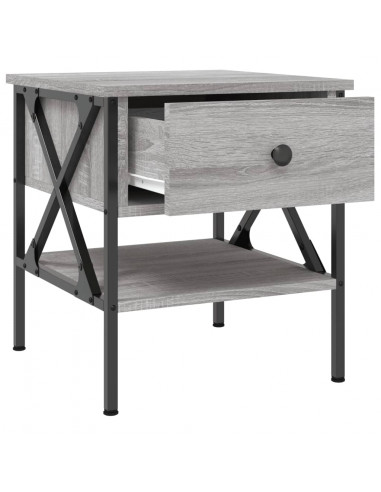 Comodini 2 pz Grigio Sonoma 40x42x45 cm in Legno Multistrato