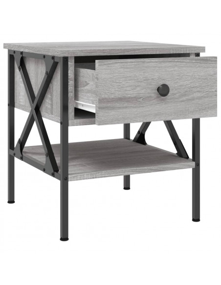 Comodini 2 pz Grigio Sonoma 40x42x45 cm in Legno Multistrato