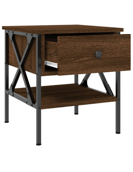 Comodini 2 pz Rovere Marrone 40x42x45 cm in Legno Multistrato