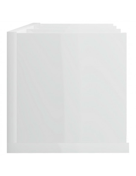 Scaffale Porta CD Parete Bianco Lucido 75x18x18 cm Multistrato