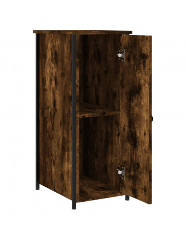 Comodini 2 pz Rovere Fumo 32x42x80 cm in Legno Multistrato