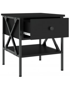 Comodini 2 pz Neri 40x42x45 cm in Legno Multistrato 2