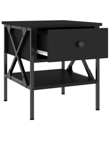 Comodini 2 pz Neri 40x42x45 cm in Legno Multistrato