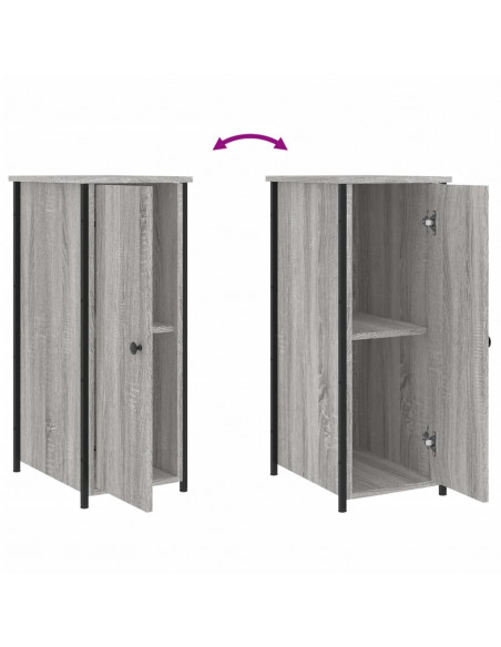 Comodini 2 pz Grigio Sonoma 32x42x80 cm in Legno Multistrato