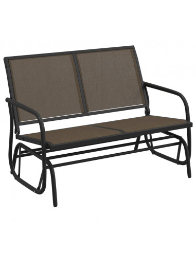 Panca Glider Giardino Marrone 120,5x76x86,5cm Textilene Acciaio