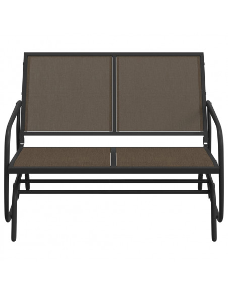 Panca Glider Giardino Marrone 120,5x76x86,5cm Textilene Acciaio