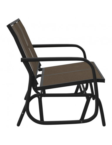 Panca Glider Giardino Marrone 120,5x76x86,5cm Textilene Acciaio