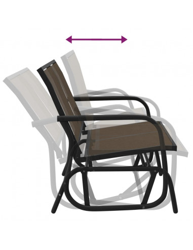 Panca Glider Giardino Marrone 120,5x76x86,5cm Textilene Acciaio
