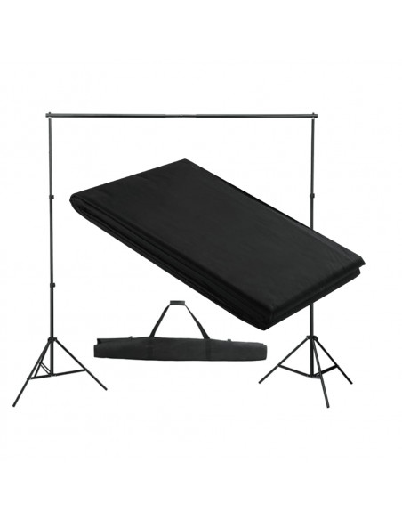 Sistema Portafondali con Fondale Nero 300 x 300 cm
