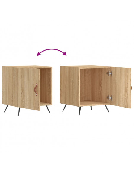 Comodini 2 pz Rovere Sonoma 40x40x50 cm in Legno Multistrato