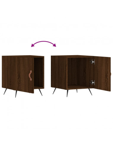 Comodini 2 pz Rovere Marrone 40x40x50 cm in Legno Multistrato