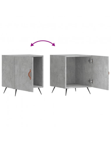 Comodini 2 pz Grigio Cemento 40x40x50 cm in Legno Multistrato