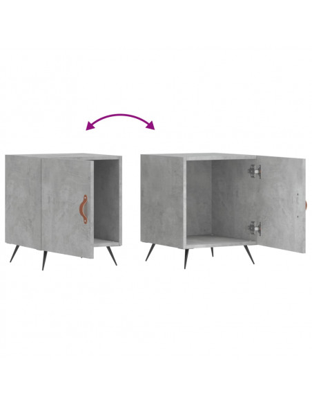 Comodini 2 pz Grigio Cemento 40x40x50 cm in Legno Multistrato