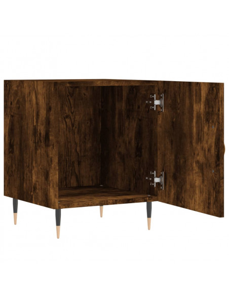 Comodini 2 pz Rovere Fumo 40x40x50 cm in Legno Multistrato
