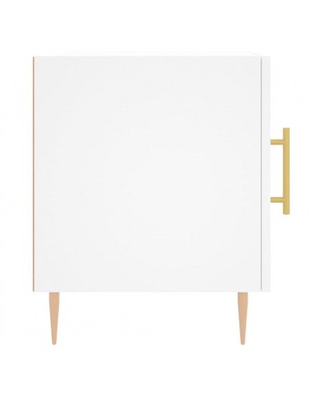Comodini 2 pz Bianchi 40x40x50 cm in Legno Multistrato