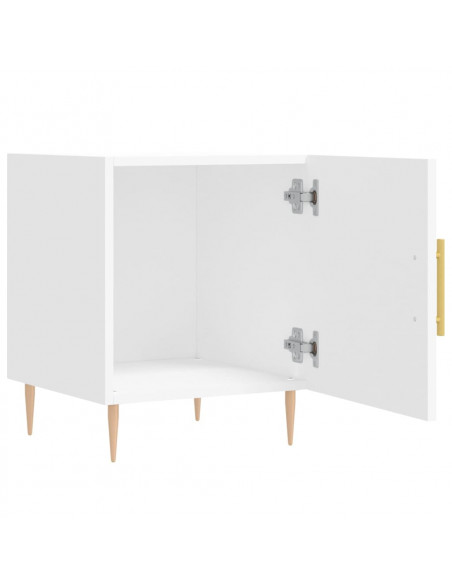 Comodini 2 pz Bianchi 40x40x50 cm in Legno Multistrato
