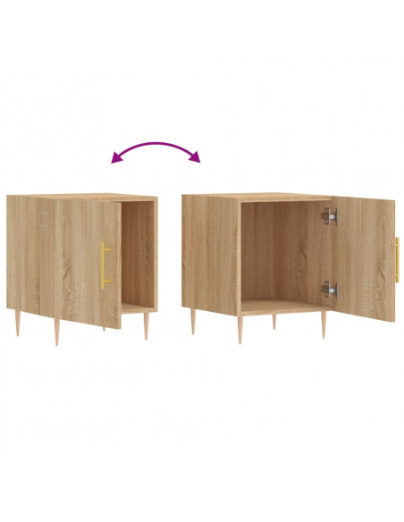 Comodini 2 pz Rovere Sonoma 40x40x50 cm in Legno Multistrato