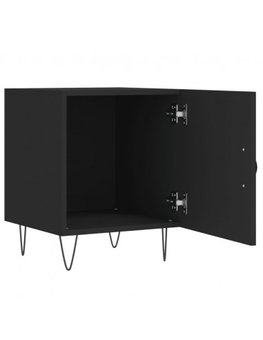 Comodini 2 pz Neri 40x40x50 cm in Legno Multistrato