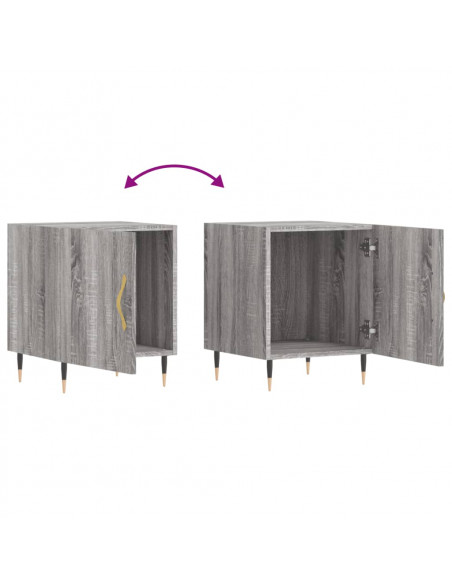 Comodini 2 pz Grigio Sonoma 40x40x50 cm in Legno Multistrato