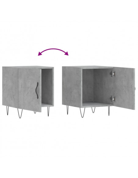 Comodini 2 pz Grigio Cemento 40x40x50 cm in Legno Multistrato