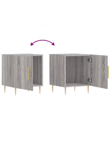 Comodini 2 pz Grigio Sonoma 40x40x50 cm in Legno Multistrato
