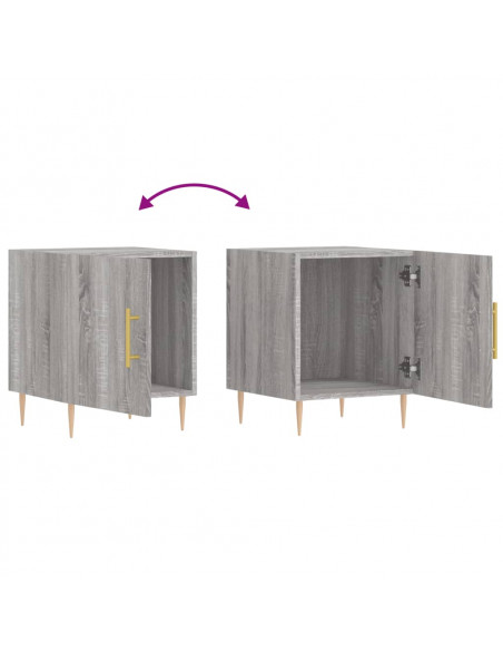 Comodini 2 pz Grigio Sonoma 40x40x50 cm in Legno Multistrato
