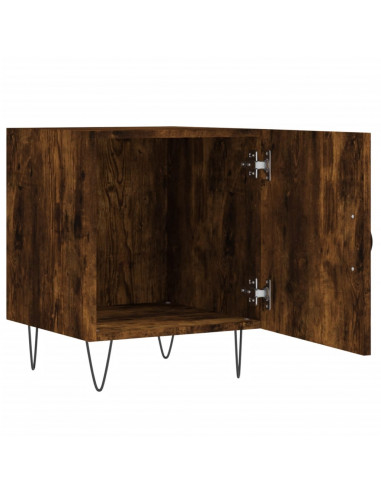 Comodini 2 pz Rovere Fumo 40x40x50 cm in Legno Multistrato