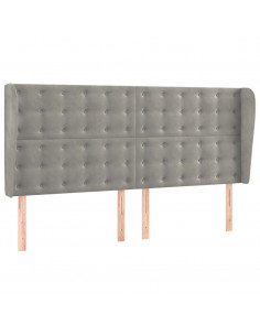 Testiera ad Orecchio Grigio Chiaro 163x23x118/128 cm in Velluto 2