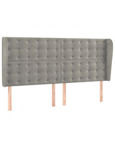 Testiera ad Orecchio Grigio Chiaro 163x23x118/128 cm in Velluto