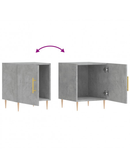 Comodini 2 pz Grigio Cemento 40x40x50 cm in Legno Multistrato