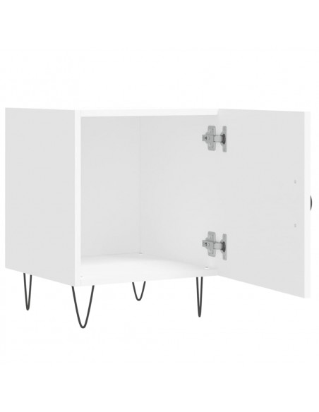 Comodini 2 pz Bianchi 40x40x50 cm in Legno Multistrato