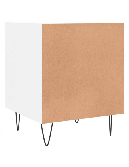 Comodini 2 pz Bianchi 40x40x50 cm in Legno Multistrato