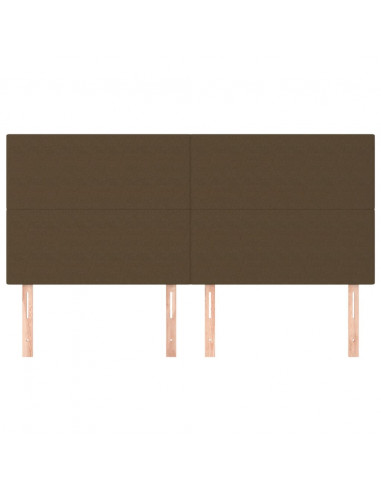 Testiera 4 pz Marrone Scuro 80x5x78/88 cm in Tessuto