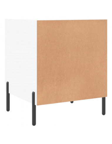 Comodini 2 pz Bianco Lucido 40x40x50 cm in Legno Multistrato