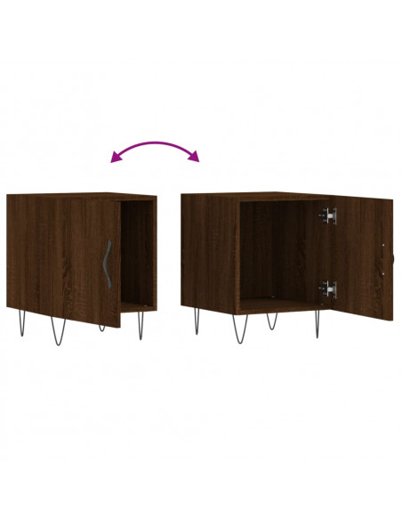 Comodini 2 pz Rovere Marrone 40x40x50 cm in Legno Multistrato