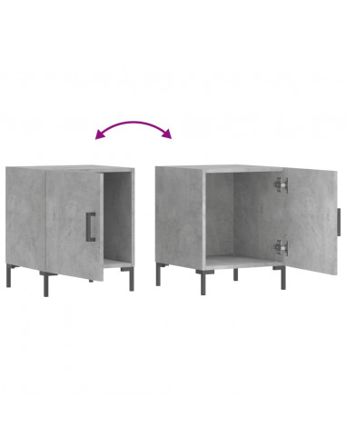 Comodini 2 pz Grigio Cemento 40x40x50 cm in Legno Multistrato