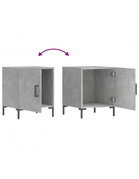 Comodini 2 pz Grigio Cemento 40x40x50 cm in Legno Multistrato