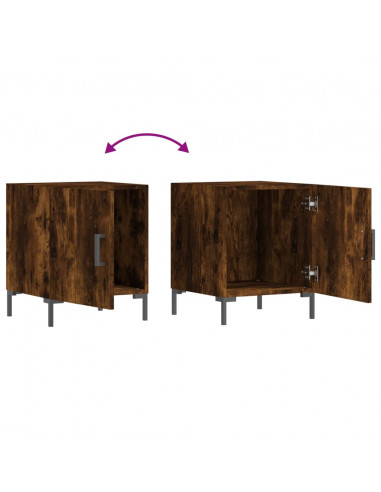 Comodini 2 pz Rovere Fumo 40x40x50 cm in Legno Multistrato