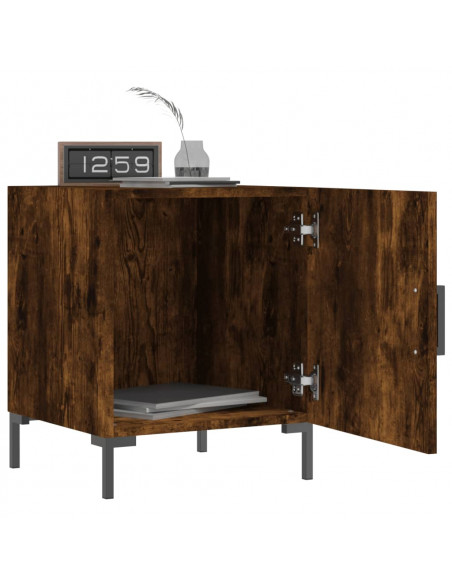 Comodini 2 pz Rovere Fumo 40x40x50 cm in Legno Multistrato