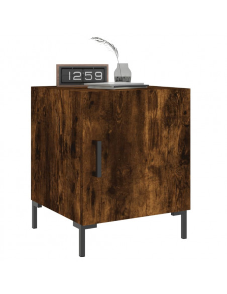 Comodini 2 pz Rovere Fumo 40x40x50 cm in Legno Multistrato