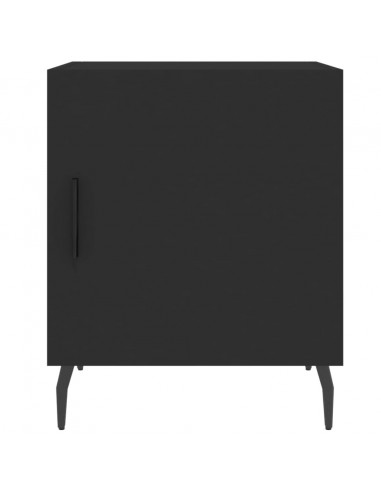 Comodini 2 pz Neri 40x40x50 cm in Legno Multistrato