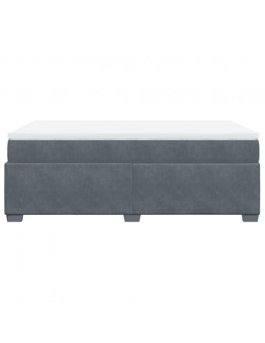 Giroletto a Molle con Materasso Grigio Scuro 120x200 cm Velluto